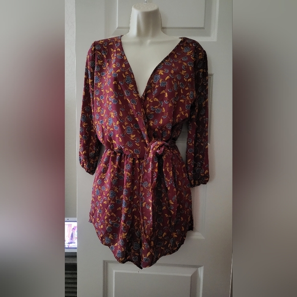 Burgundy Romper - Picture 1 of 2